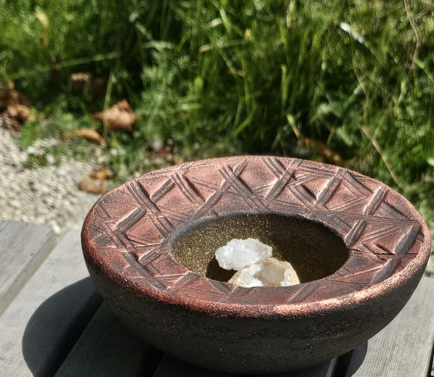 Bol double paroi aux reflets cristallins